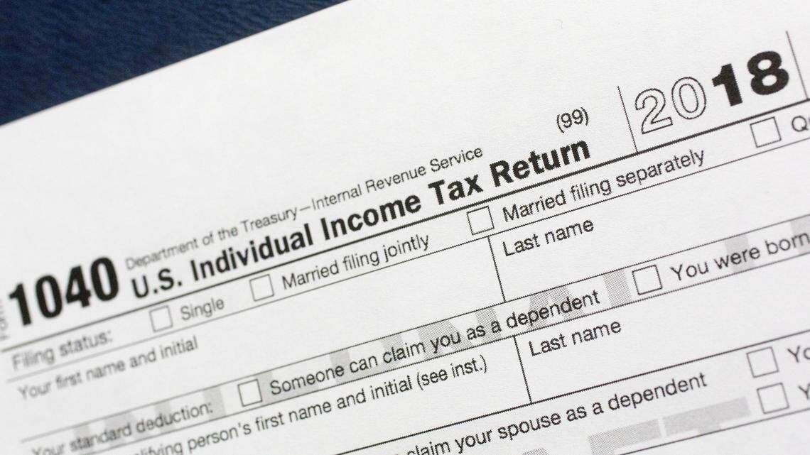 The 1040 U.S. Individual Income Tax Return form for 2018, shown in an AP file photo.