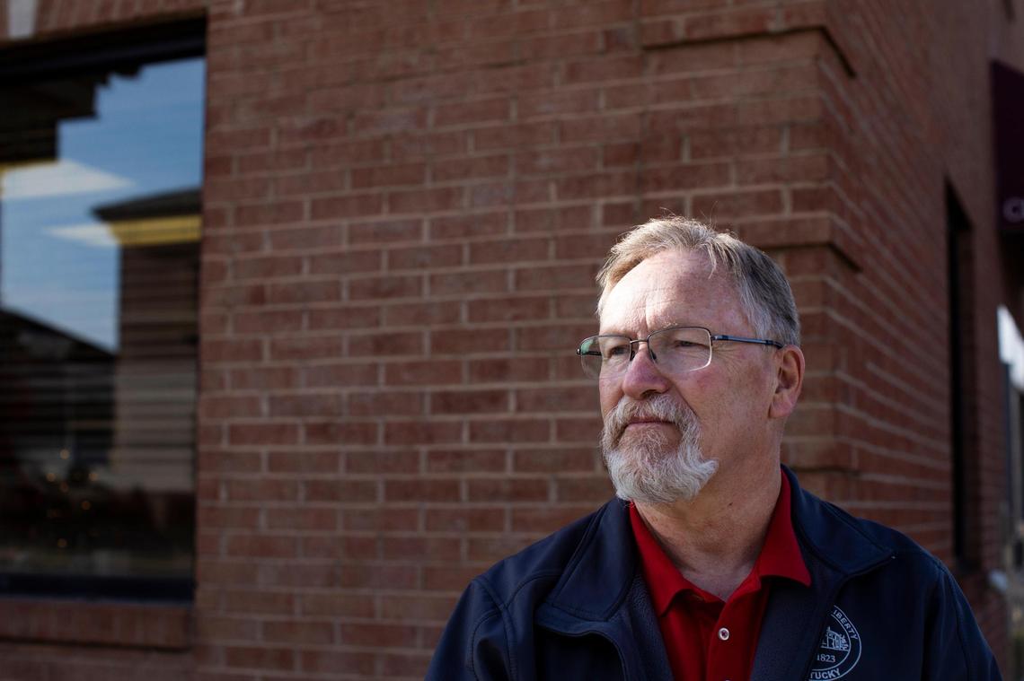 West Liberty Mayor Mark Walter along Main Street in West Liberty, Ky., Wednesday, December 15, 2021. Walter is a volunteer firefighter and was one of the first responders after the 2012 EF-3 tornado tore through the town in Morgan County.