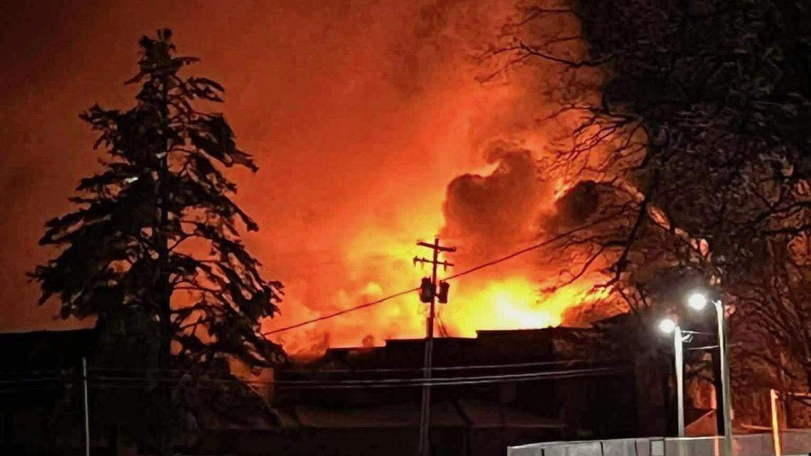 A fire destroyed Dessie Scott School in Wolfe County Thursday night.