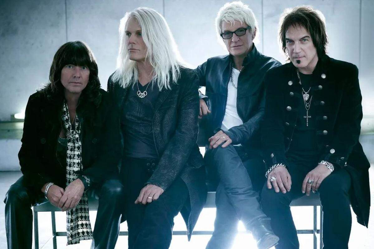 REO Speedwagon’s current lineup includes, from left, Bryan Hitt, Bruce Hall, Kevin Cronin and Dave Amato. The band will play Rupp Arena in Lexington one last time on Nov. 23.