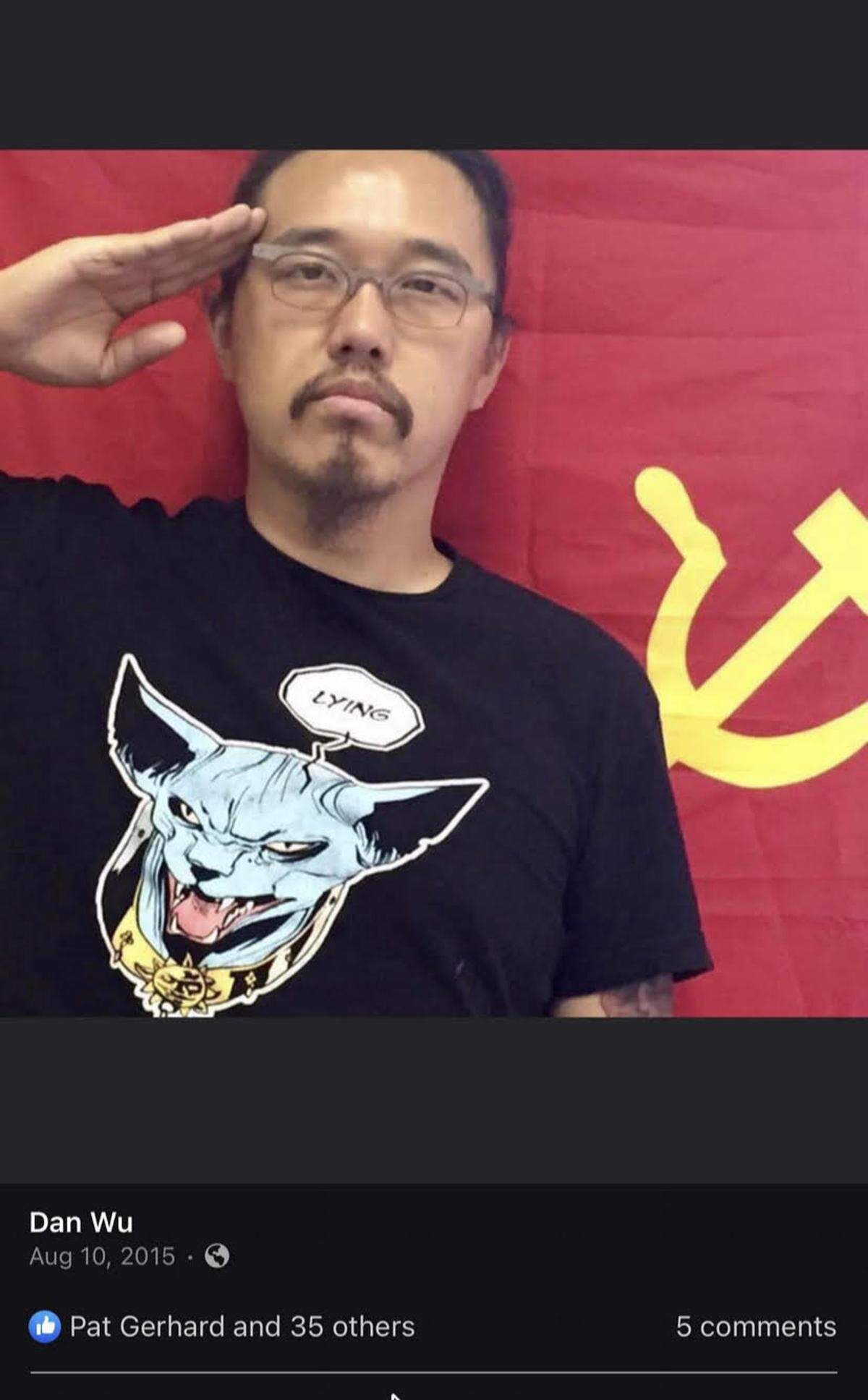 Candidate Dan Wu says a photo from past social media is being used as part of a whisper campaign against him.