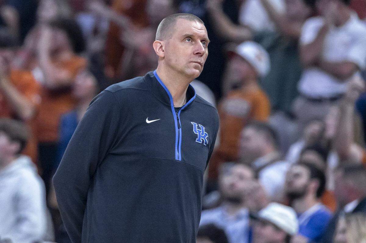 Kentucky head coach Mark Pope reacts during Saturday’s game against Texas at the Moody Center in Austin, Texas.