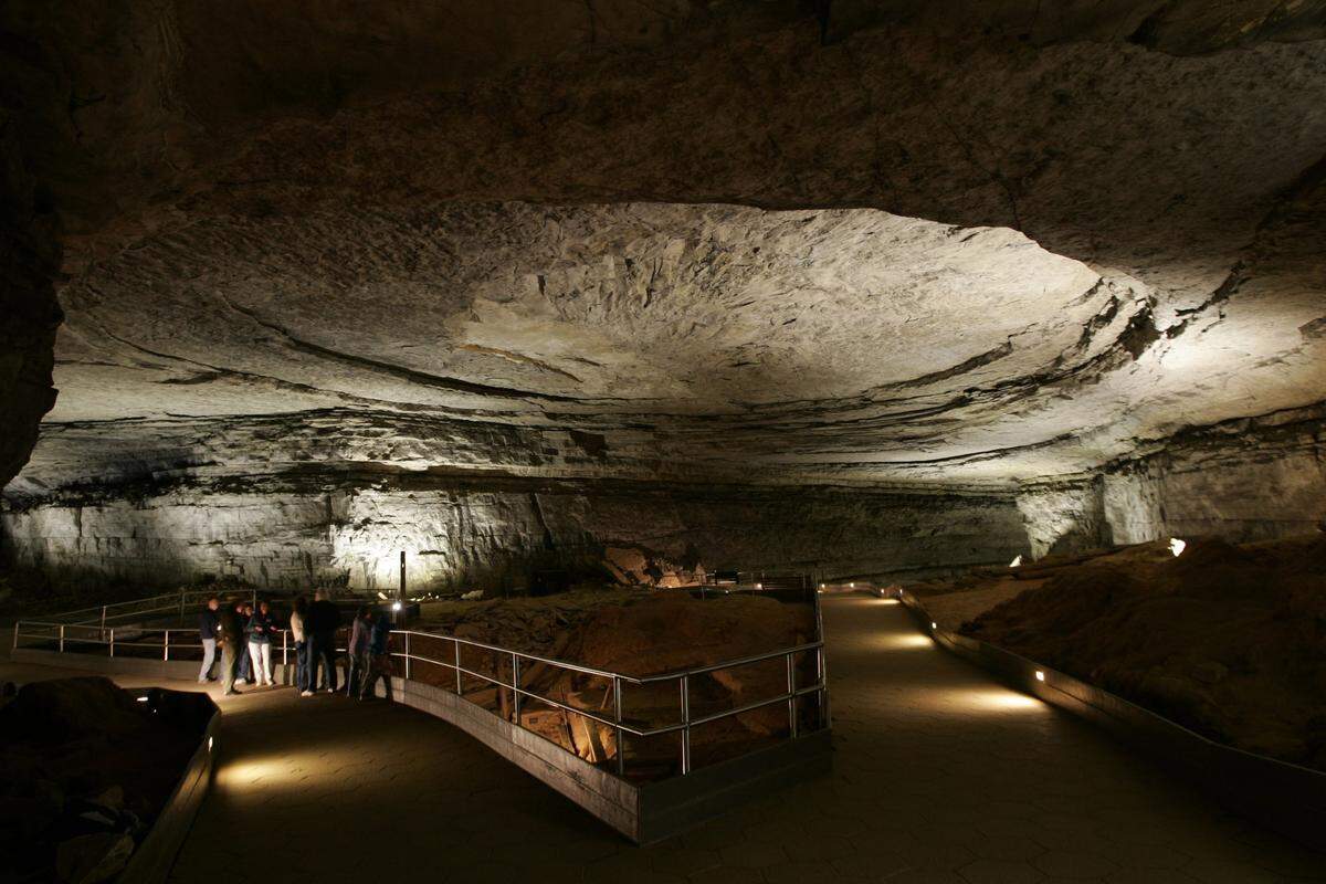 Just inside the Natural Entrance, an area known as the Rotunda is one of the primary features that is easy to get to at Mammoth Cave National Park. But that area is closed.