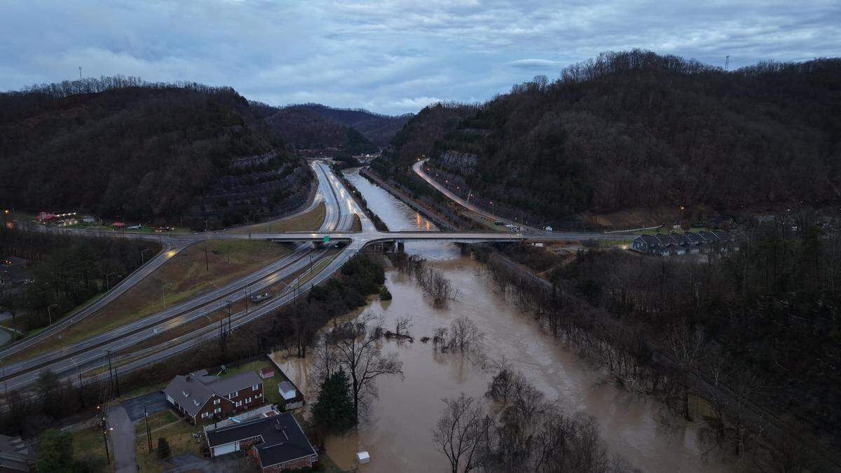 Eastern Kentucky received the worst of flash flooding in early 2025. Pictured is Pikeville.