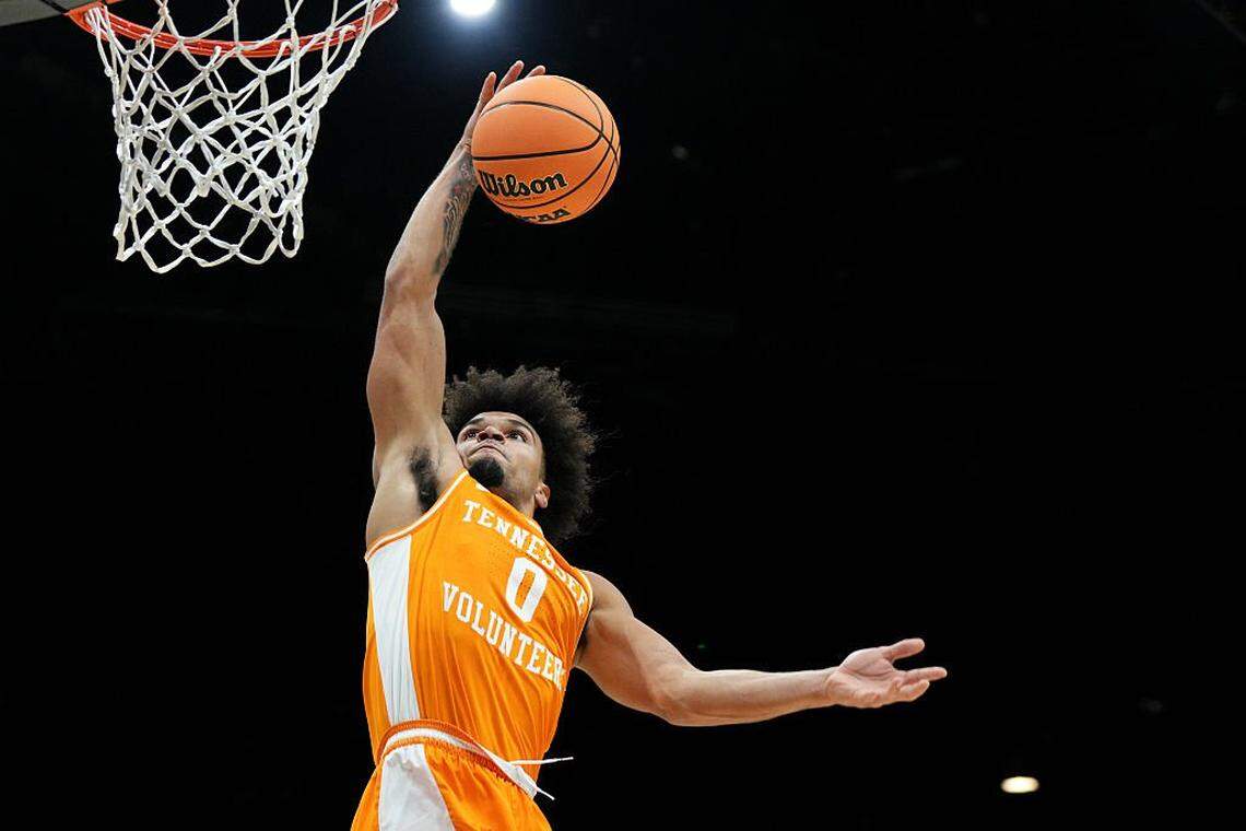 Tennessee guard Ja'Kobi Gillespie (0) leads the Volunteers in scoring (18.2 points), assists (5.5) and steals (1.7).