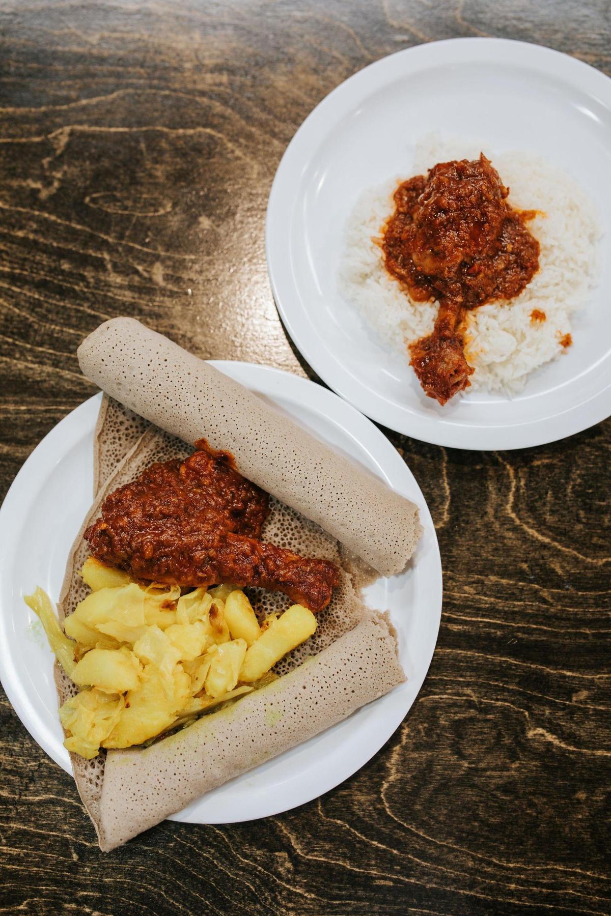 For Black Restaurant Week, Ethiopian Family Kitchen will have Chicken Leg Stew with fried potatoes and cabbage.