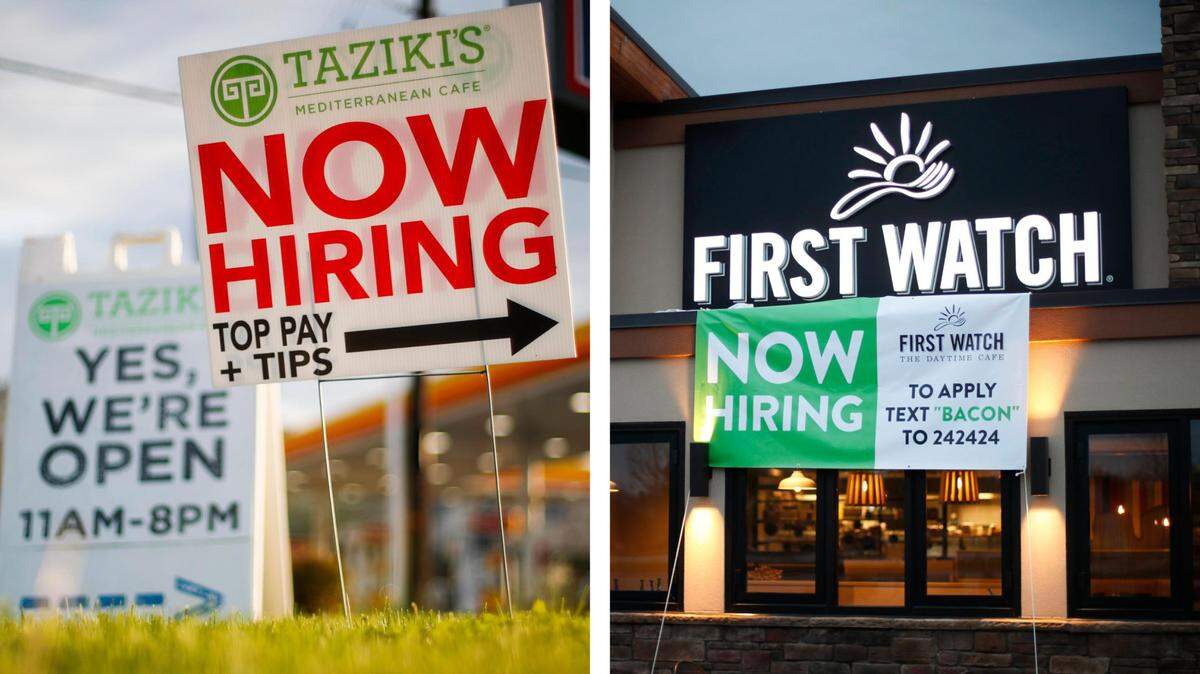 Lexington restaurants like Taziki’s Mediterranean Cafe and First Watch are struggling to find staff as dining spots prepare to possibly open back up to full capacity.