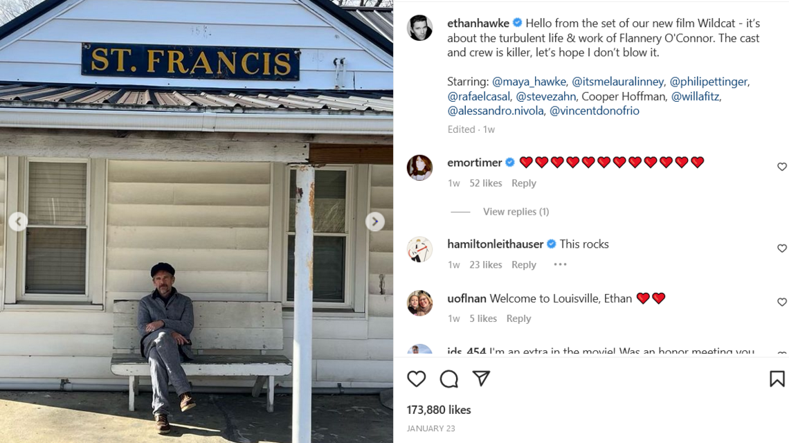 Ethan Hawke is filming a movie in Central Ky. Want to be an extra?