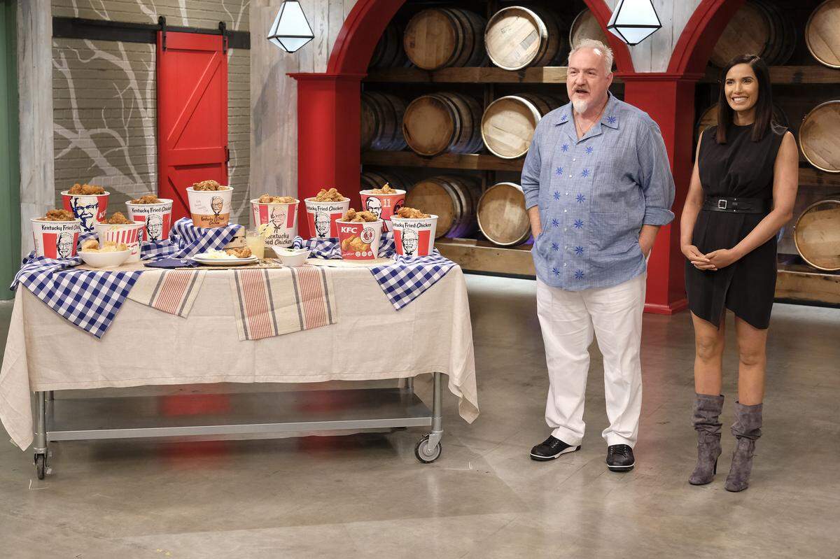 Looks like the Quickfire will feature Kentucky Fried Chicken, arguably Kentucky’s most famous dish. Chef Art Smith, who specializes in Southern cuisine, will guest judge with host Padma Lakshmi.