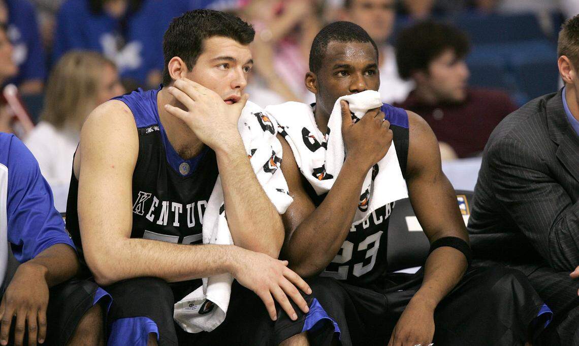 Josh Harrellson and Jodie Meeks sat on the bench together late in Kentucky’s 2008-09 season.