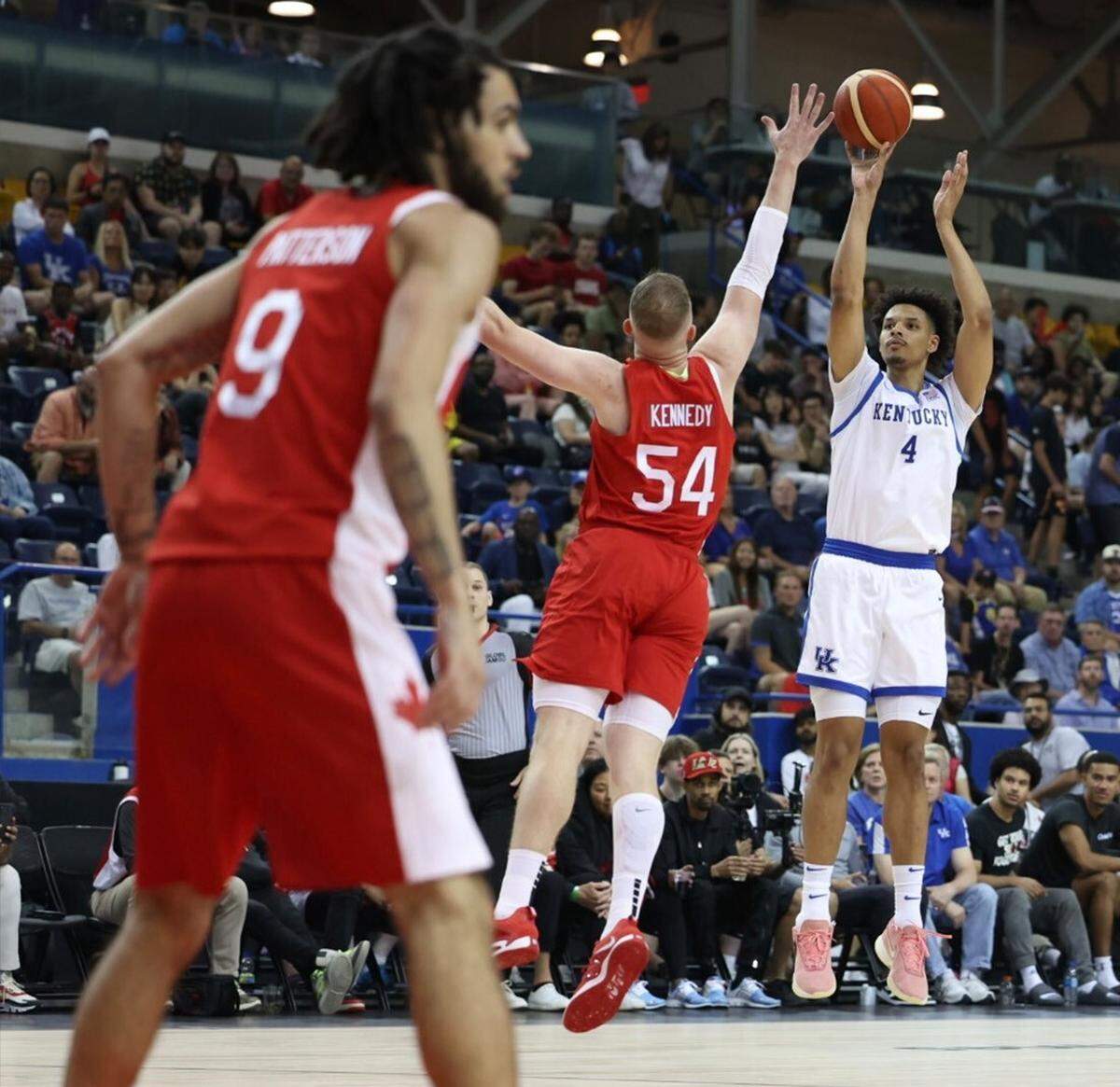 Tre Mitchell’s last-minute arrival as a transfer from West Virginia brought Kentucky some much needed veteran stability in Canada.
