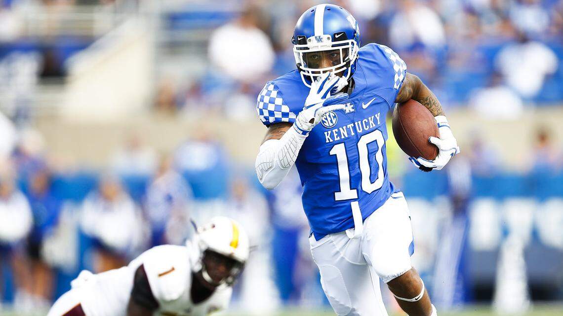 A.J. Rose scored Kentucky’s first touchdown of the season on a 55-yard run in the first quarter Saturday during the WIldcats’ opener against Central Michigan at Kroger Field.
