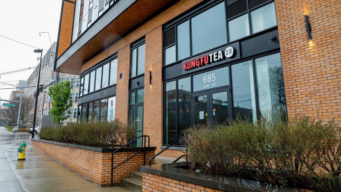 Kung Fu Tea x TKK Fried Chicken, located inside The Hub apartment complex at 685 S. Limestone across the street from the University of Kentucky campus, closed March 8, 2024.