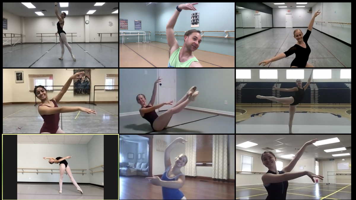 Another breakout group of the GSA dance students participates in ballet class