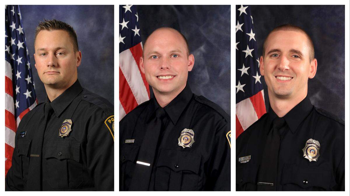 Sgt. Ross Collins, officer Kyle Blankenship and officer Simon Rankin have been placed on administrative leave after firing shots that left mass shooting suspect Guy House dead.