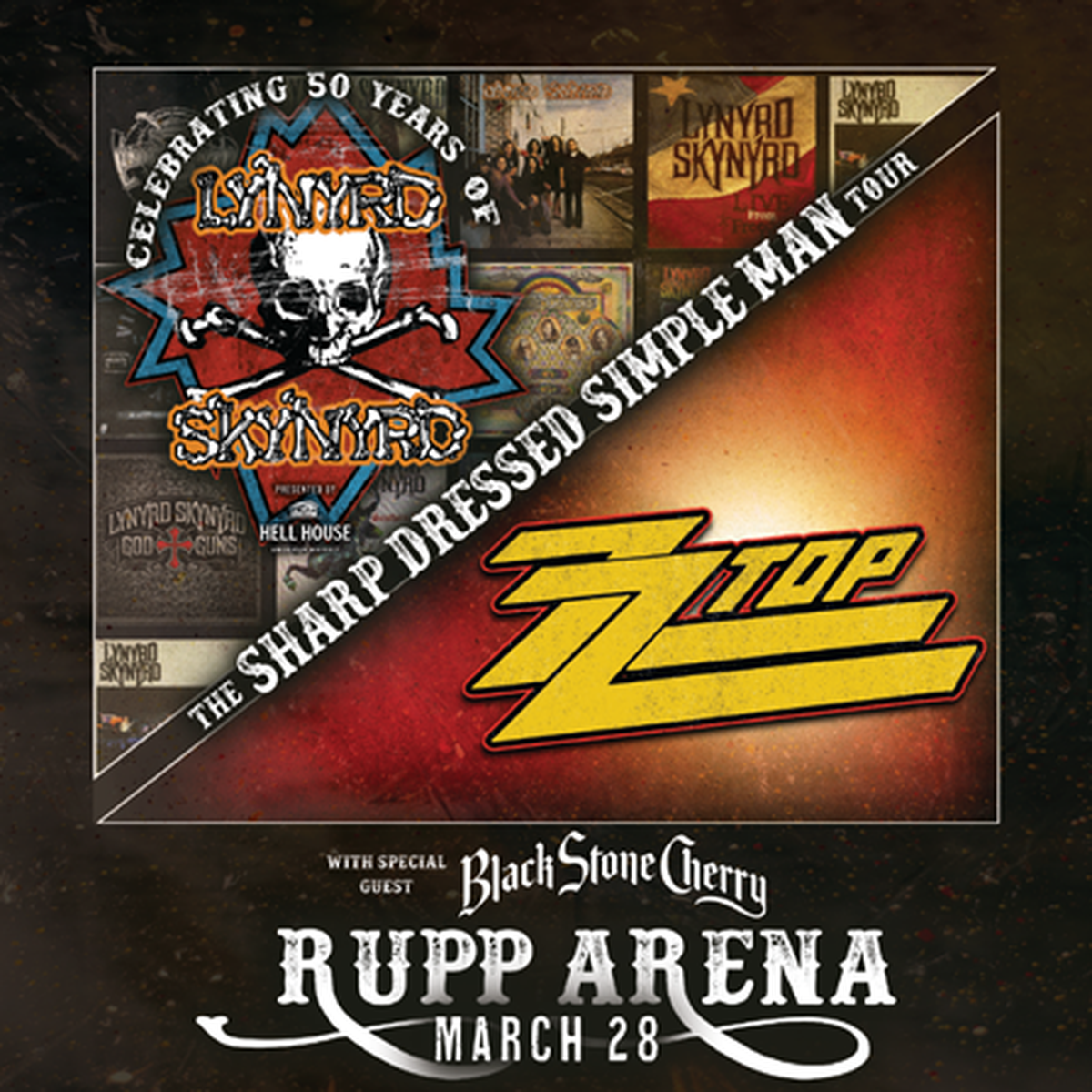 Lynyrd Skynyrd and ZZ Top announced their joint tour will come to Rupp Arena in March 2024.