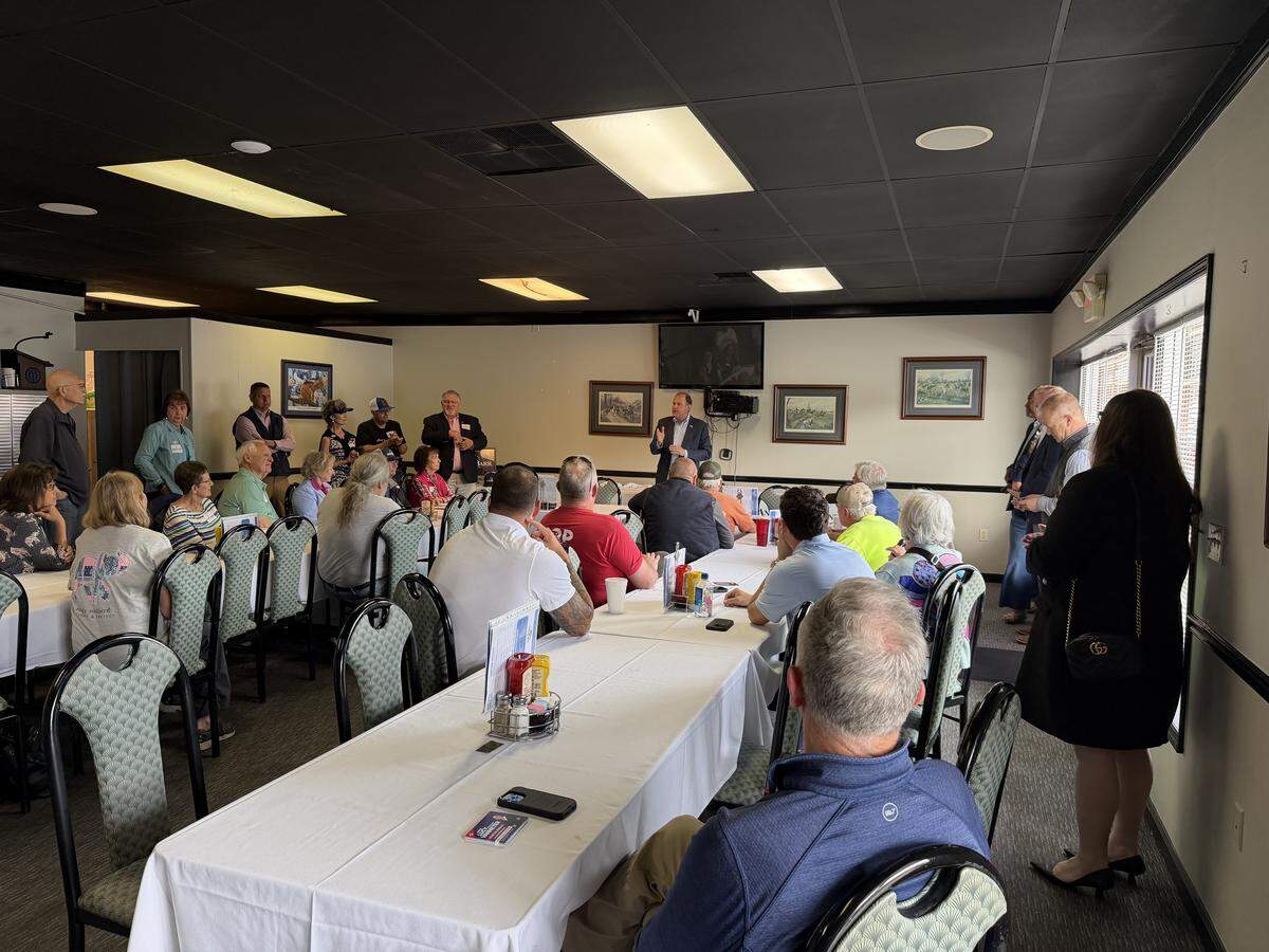 Andy Barr in Frankfort at a campaign “Meet & Greet” event.