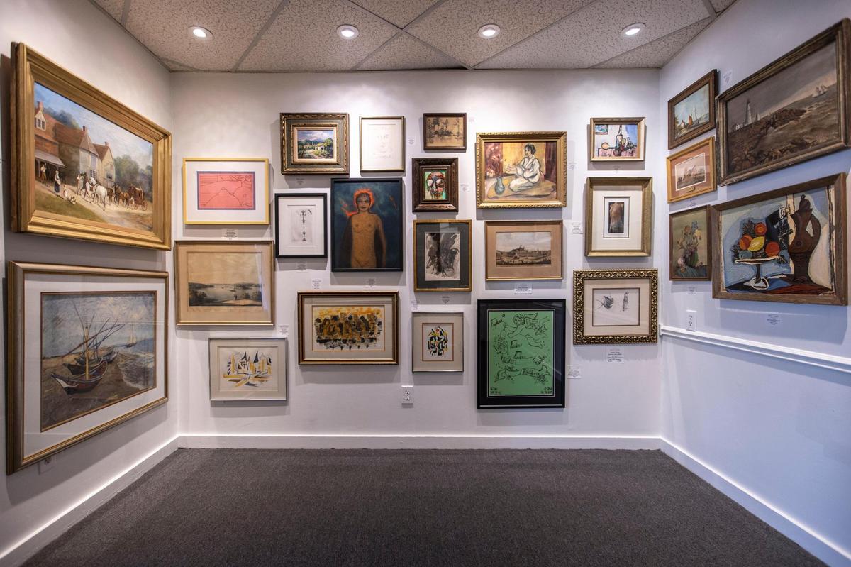 Art is on display at Lexington’s Wills Gallery at 190 Jefferson St.. The gallery’s owner, Matthew Wills, said he has remained open during the pandemic, with strict COVID-19 safety protocols, to help local artists with income through the sale of their works.