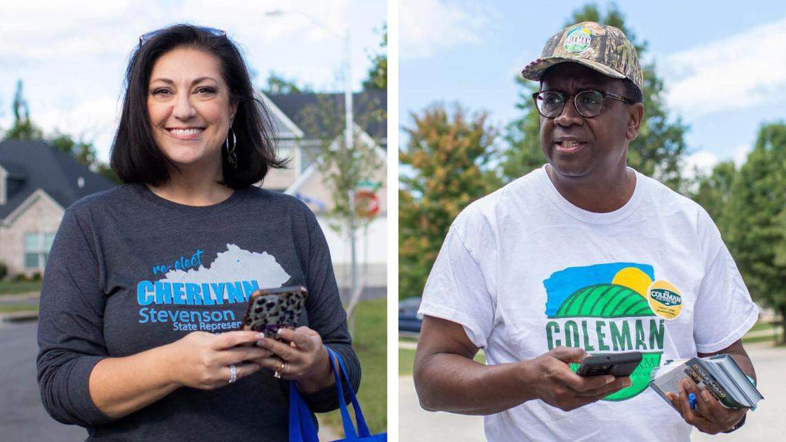 House of Representatives 88th District Rep. Cherlynn Stevenson (D), left, and candidate Jim Coleman.
