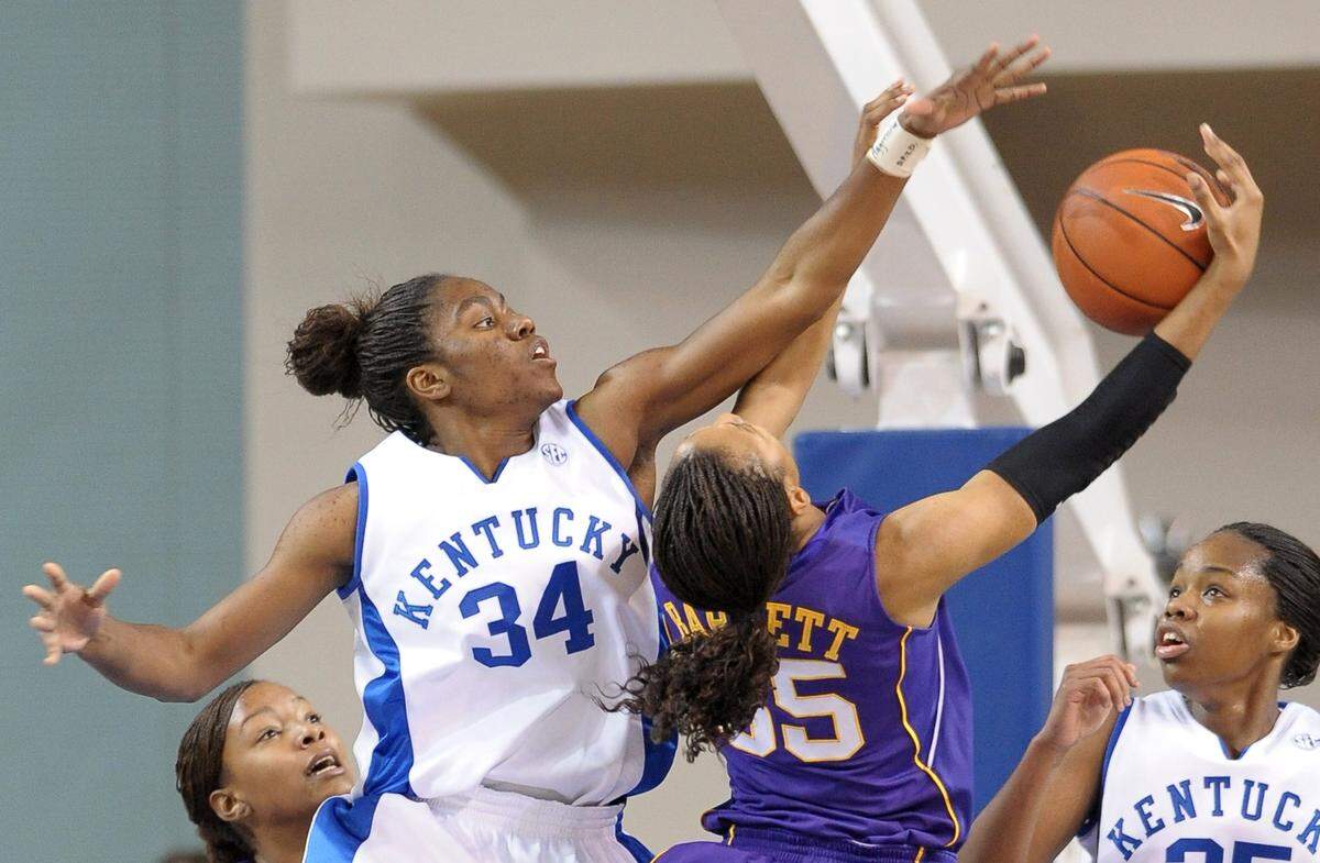 Among 21st Century Kentucky women’s basketball players, Victoria Dunlap (34) is third in career points, first in rebounding, second in steals and second in blocked shots.