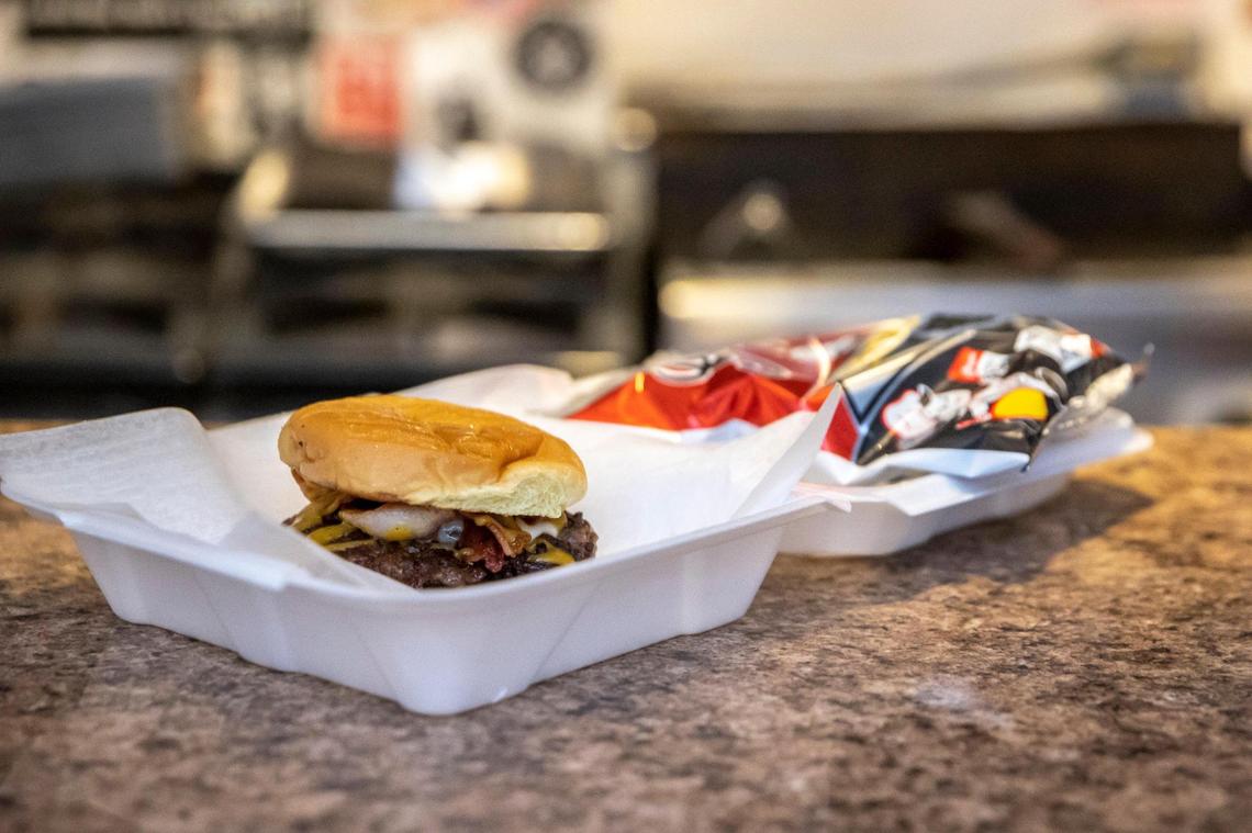 The bacon bleu burger from Wink’s Bar, Feb. 26.