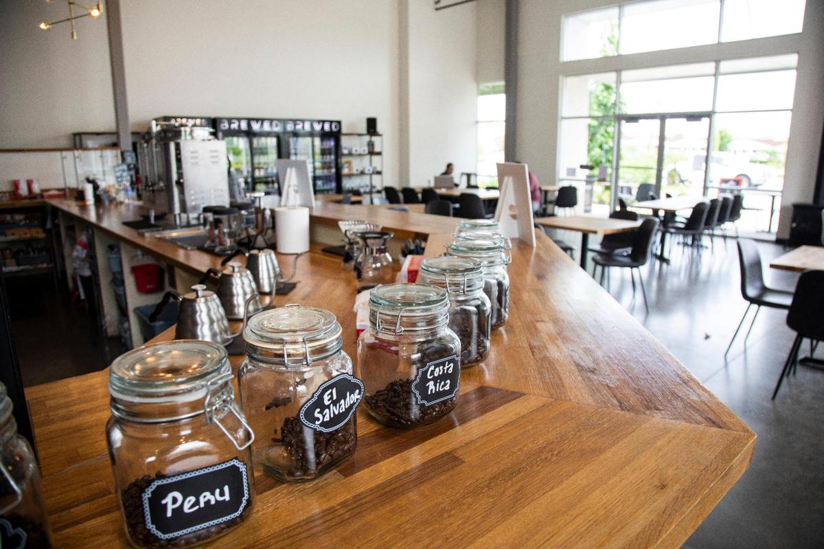 Brewed’s coffee is hand-ground to order from a selection of eight varieties of beans, roasted locally.