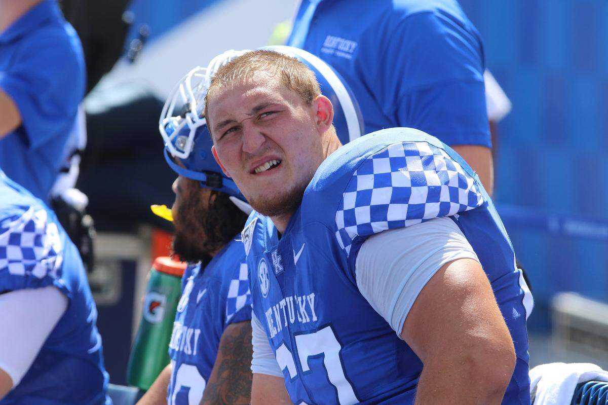 Kentucky left tackle Landon Young was SEC Offensive Lineman of the Week after grading out at 91 percent with seven knockdown blocks in UK's 38-17 win over Eastern Michigan last week.