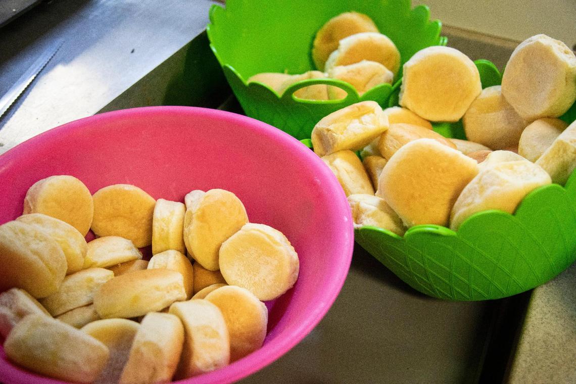 Handmade rolls ready for Wednesdays offering of Thanksgiving dinners at Amon’s Sugar Shack on in Somerset, Ky., Wednesday, November 3, 2021.