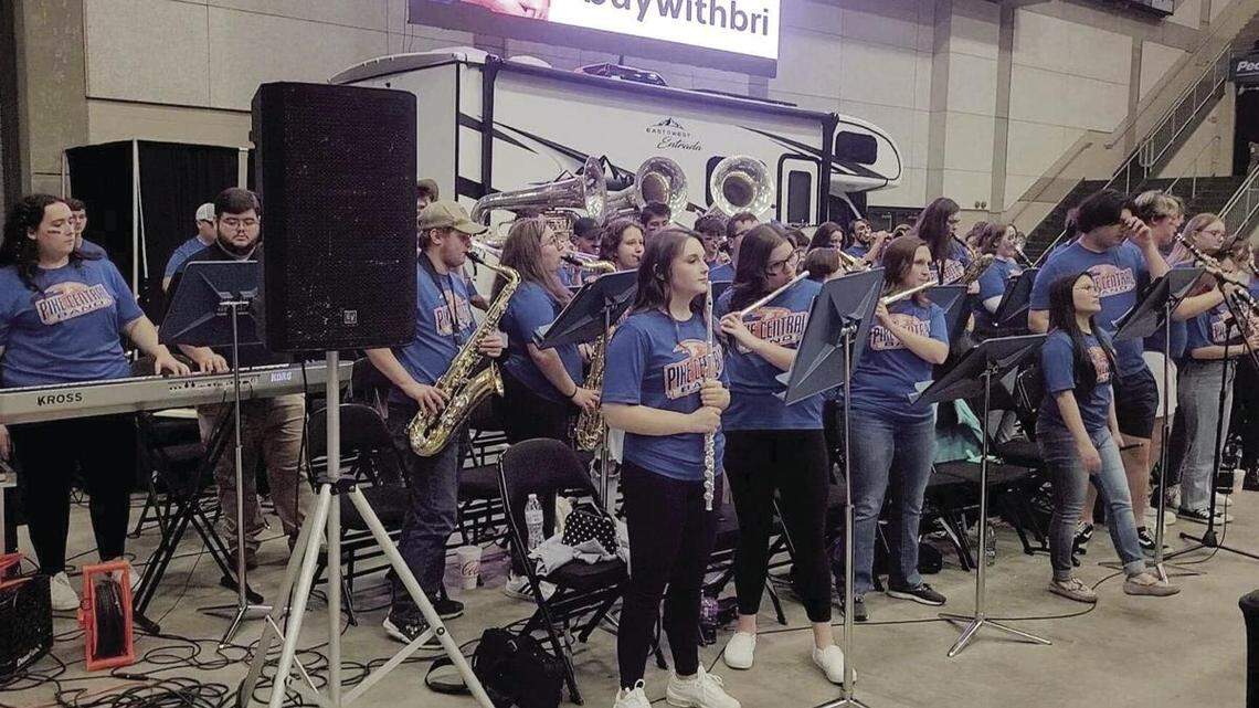 The Pike County Central pep band played for the Martin County Boy’s Basketball team at the 15 region’s tournament on March 4 and will do so again at the 2023 KHSAA Boy’s Basketball Sweet 16 Tournament. Credit: Desirae Tackett