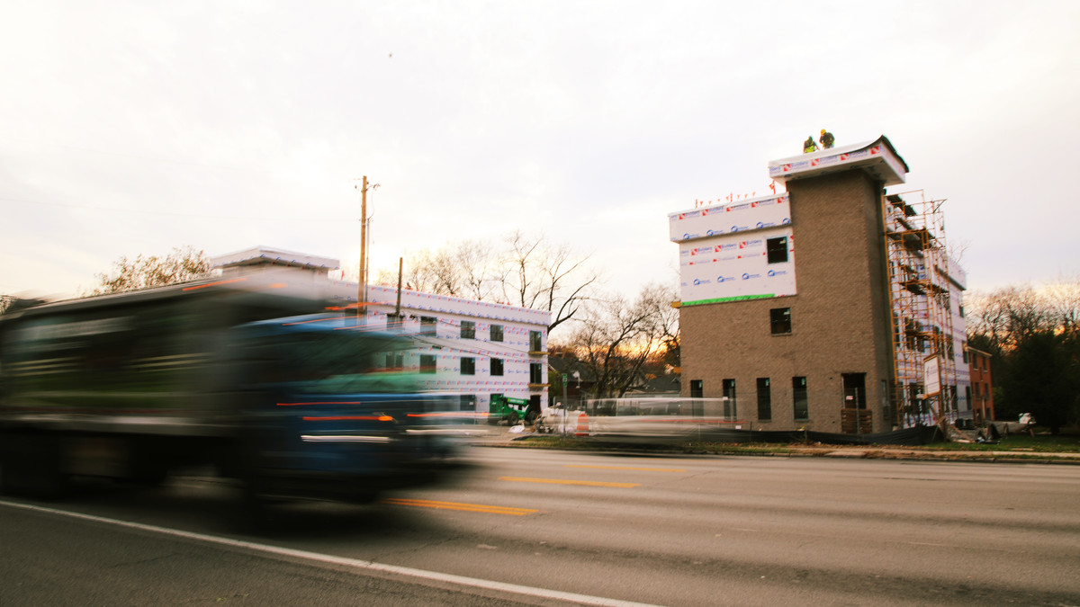 An apartment complex under construction on Nicholasville Road in Lexington in November 2024.