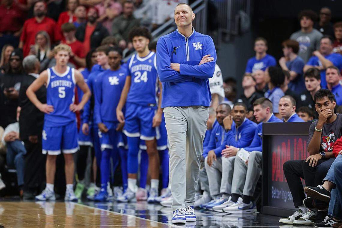 Kentucky and coach Mark Pope have started 2025-26 0-2 vs. opponents ranked in the AP Top 25 and have lost six of their past seven such games going back to the end of the 2024-25 season.
