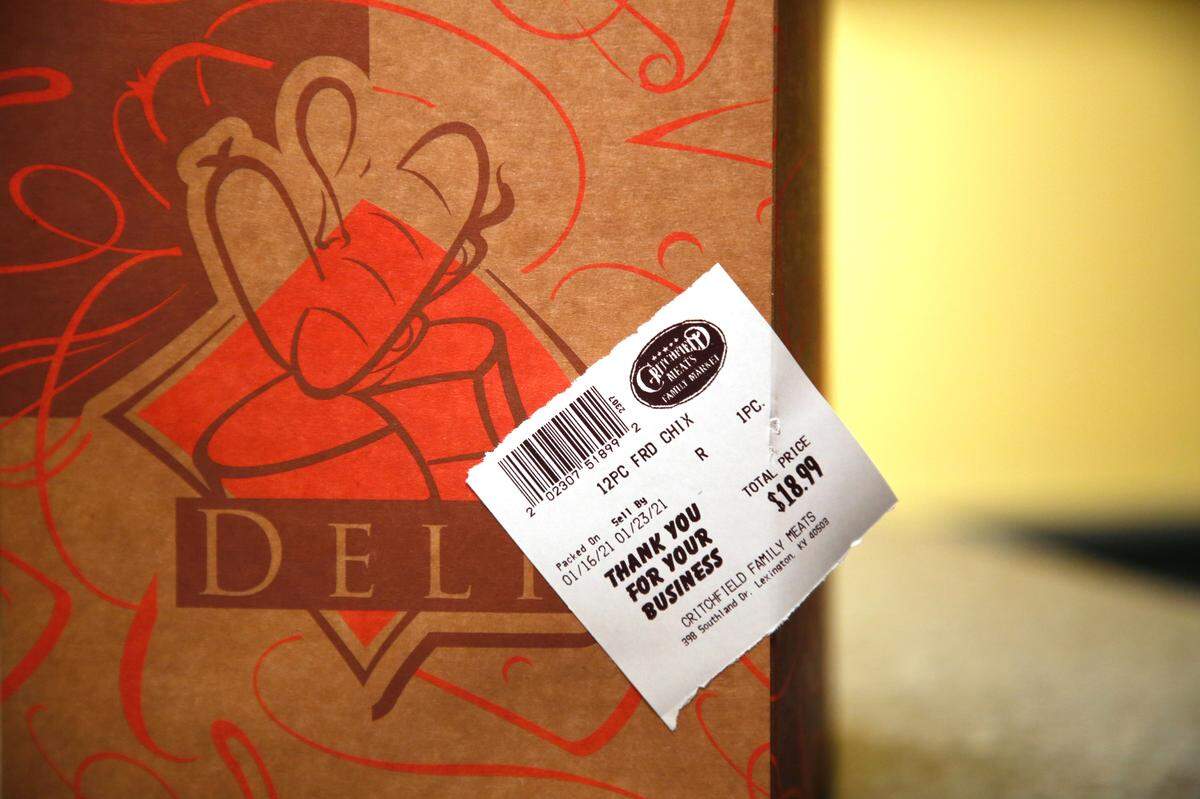 The prince for a 12 piece of fried chicken from Critchfield Meats Family Market on Jan. 16. The Lexington meat shop took over making the popular deli fried chicken when they moved into the Southland Sav-A-Lot.