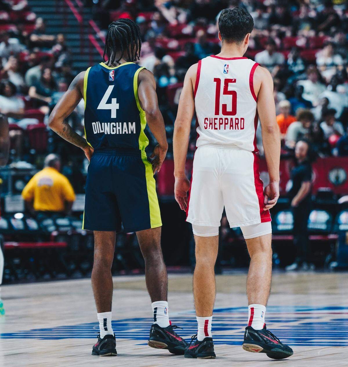 Minnesota’s Rob Dillingham and Houston’s Reed Sheppard, rookies from the University of Kentucky, squared off for the first time as pros in the NBA Summer League in Las Vegas on Thursday night.