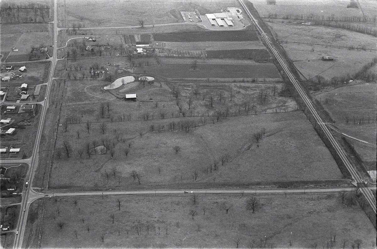 This aerial view shows the site of the future Fayette Mall on Jan. 19, 1967. Sixty acres with frontage on Nicholasville Road, left, and Reynolds Road, near the bottom of the photo, was the John Shillito Co.’s selection for the site of its first Kentucky department store. Today it’s where Macy’s is at Fayette Mall.