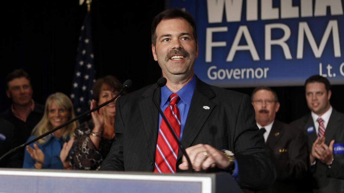 Richie Farmer, who won the Republican primary race for Lt. Governor, celebrated his win at the Griffin Gate Marriott Resort and Spa in Lexington on May 17, 2011. Charles Bertram | Staff
