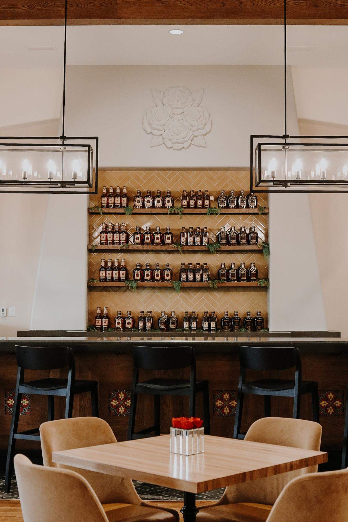 The new Four Roses visitors center includes Bar 1888, named for the year the name was trademarked, where you can buy pours of their bourbons or craft cocktails.