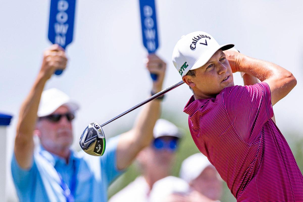 Cooper Musselman tees off on the first hole during the first round of the ISCO Championship on Thursday in Louisville.