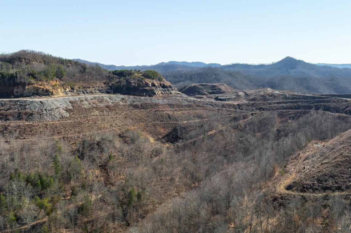 An unreclaimed mine is photographed in Pike County, Ky., on Friday, Feb. 7, 2025.