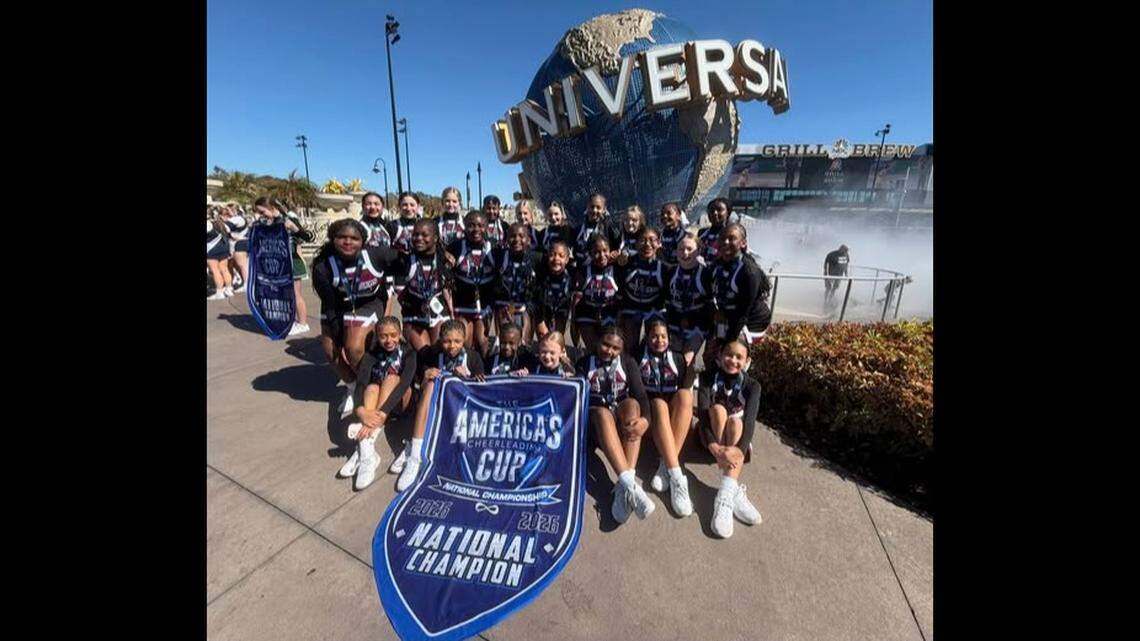 Cheerleaders at Lexington’s Leestown Middle School won the America’s Cheerleading Cup National Championship in the Middle School Game Day Large Division in February 2026