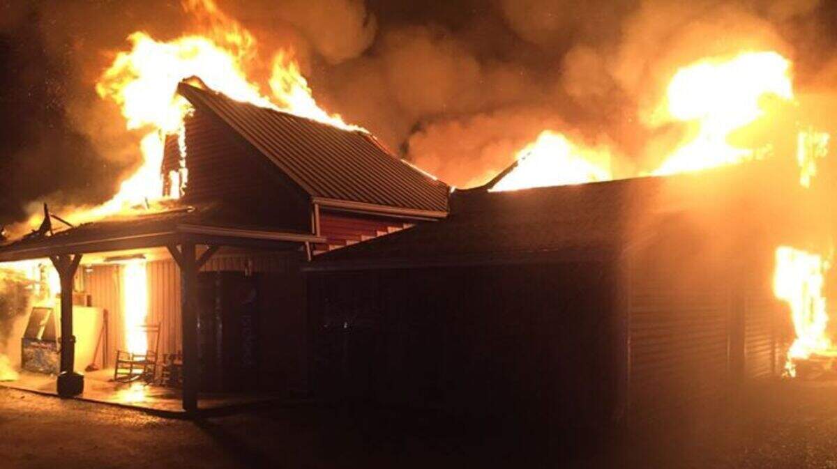 The Rose Hill Food Basket was destroyed by arson early Tuesday, state police said.