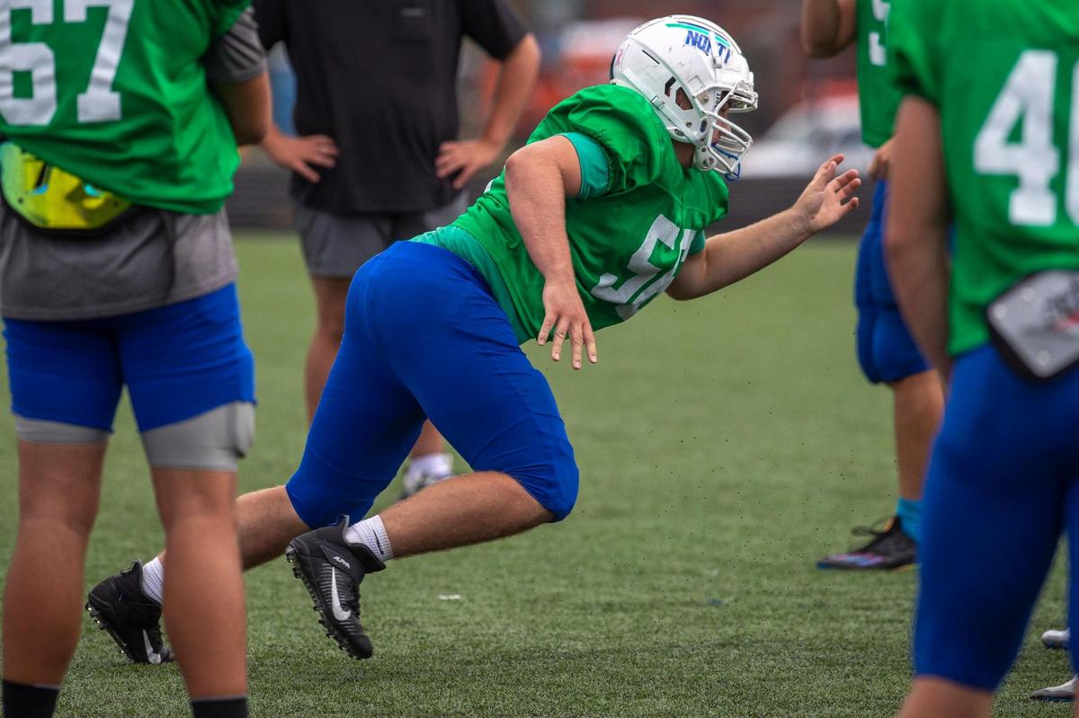 North Laurel High School’s Clay Morris practices with his teammates in London, Ky., on Wednesday, Sept. 7, 2022.