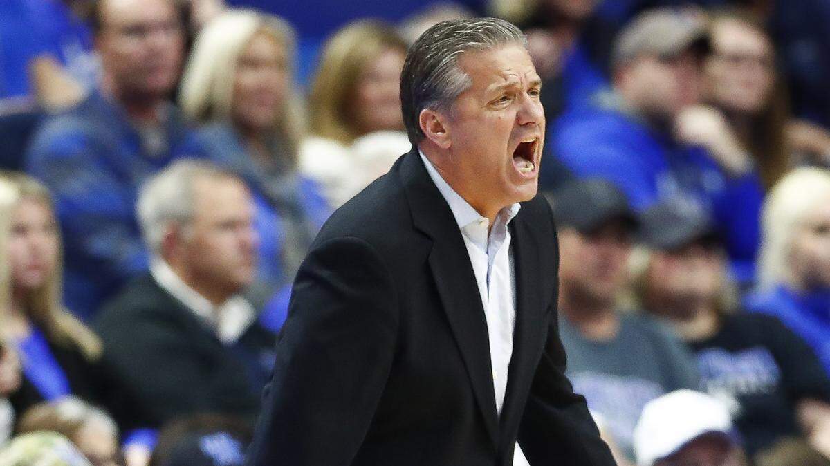 John Calipari coached during Kentucky’s game against UAB in Rupp Arena on Friday night.