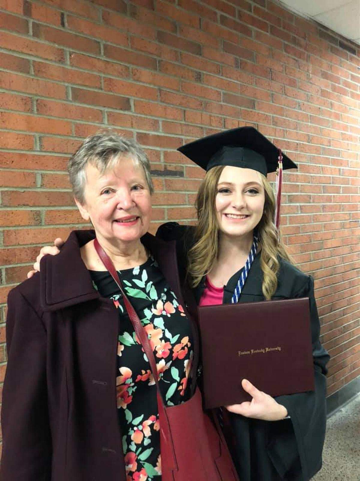 Reporter Taylor Six, right, poses with her grandmother, Barbara Weddle after her college graduation where she obtained a degree in journalism.
