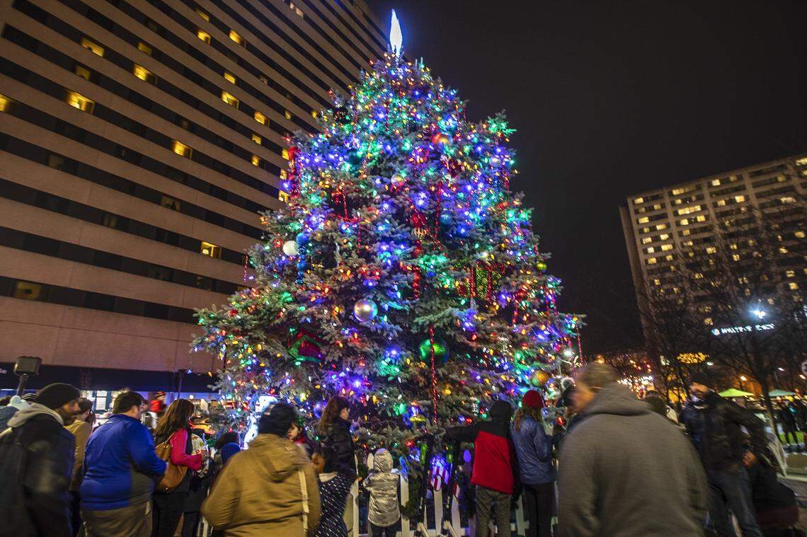 Lexington’s Christmas tree will be illuminated this weekend at Triangle Park in downtown.