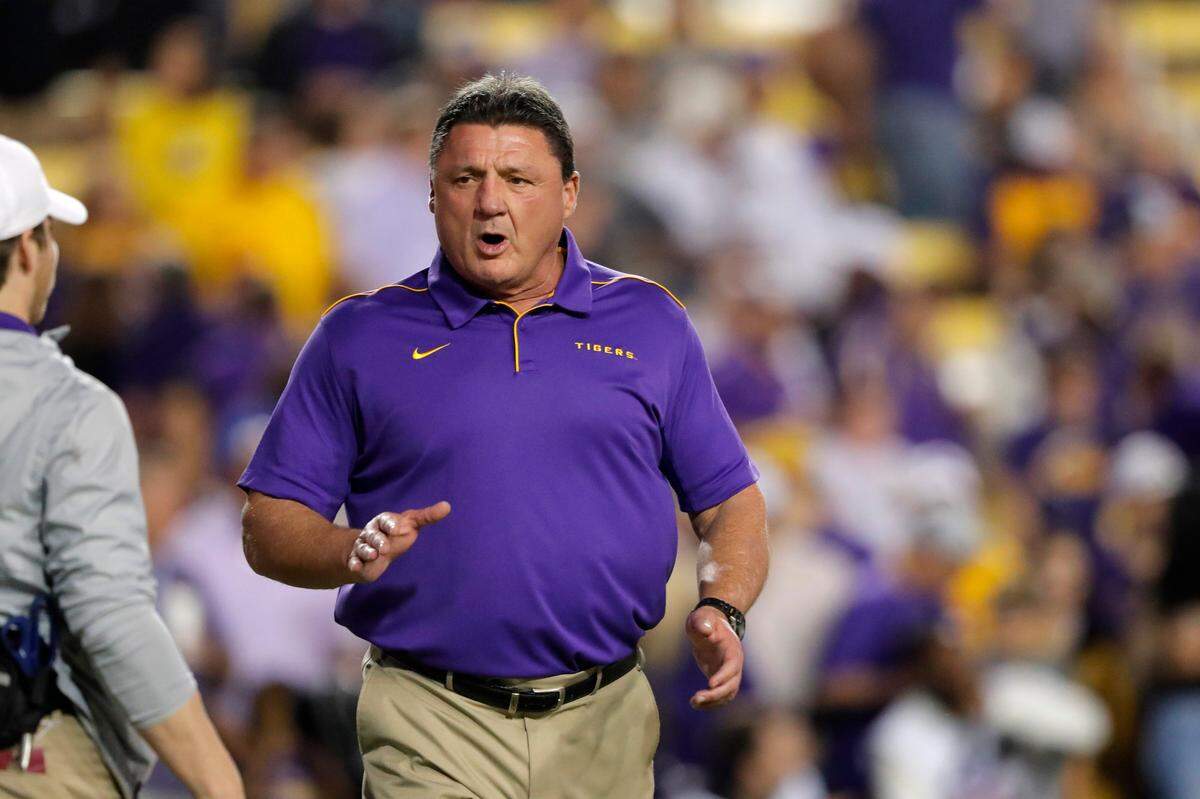 As LSU head coach, Ed Orgeron is 16-1 in games following a loss. The Tigers fell to Auburn, 24-19, last week.