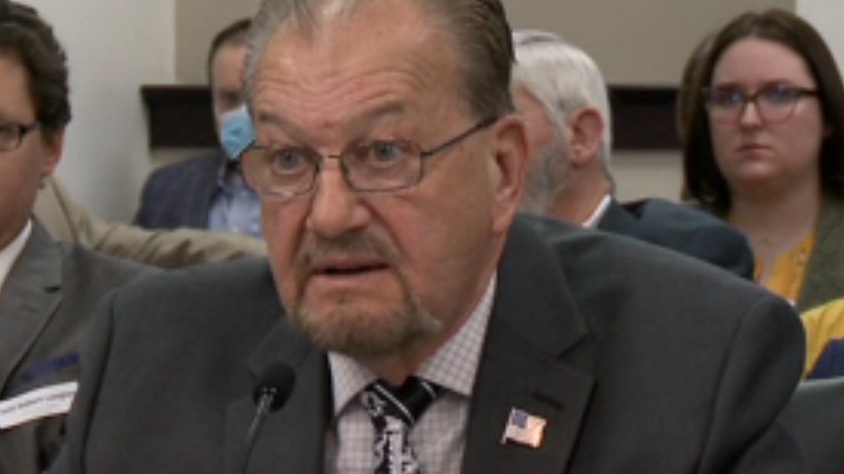 Lawrence County Judge-Executive Phillip Carter testified to a Kentucky Senate committee in 2022.