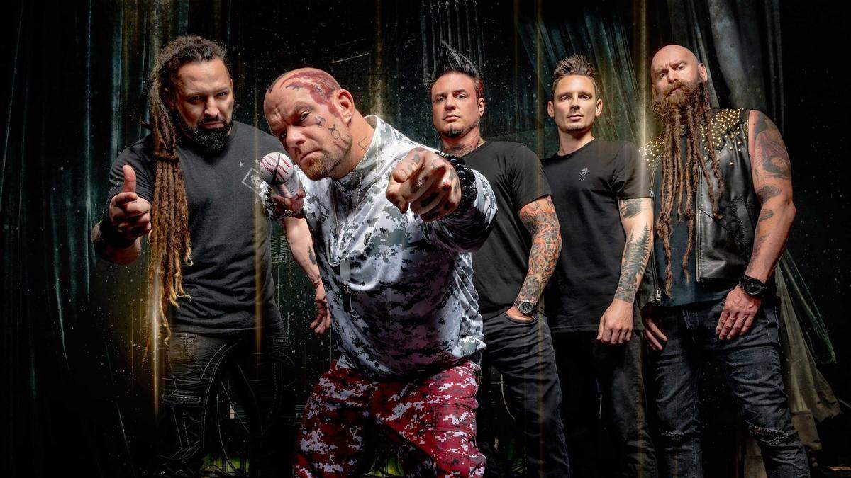 From left, Five Finger Death Punch is made up of Zoltan Bathory (guitar), Iva Moody (vocals), Jason Hook (guitar), Charlie Engen (drums) and Chris Kael (bass), who is a Lexington native.