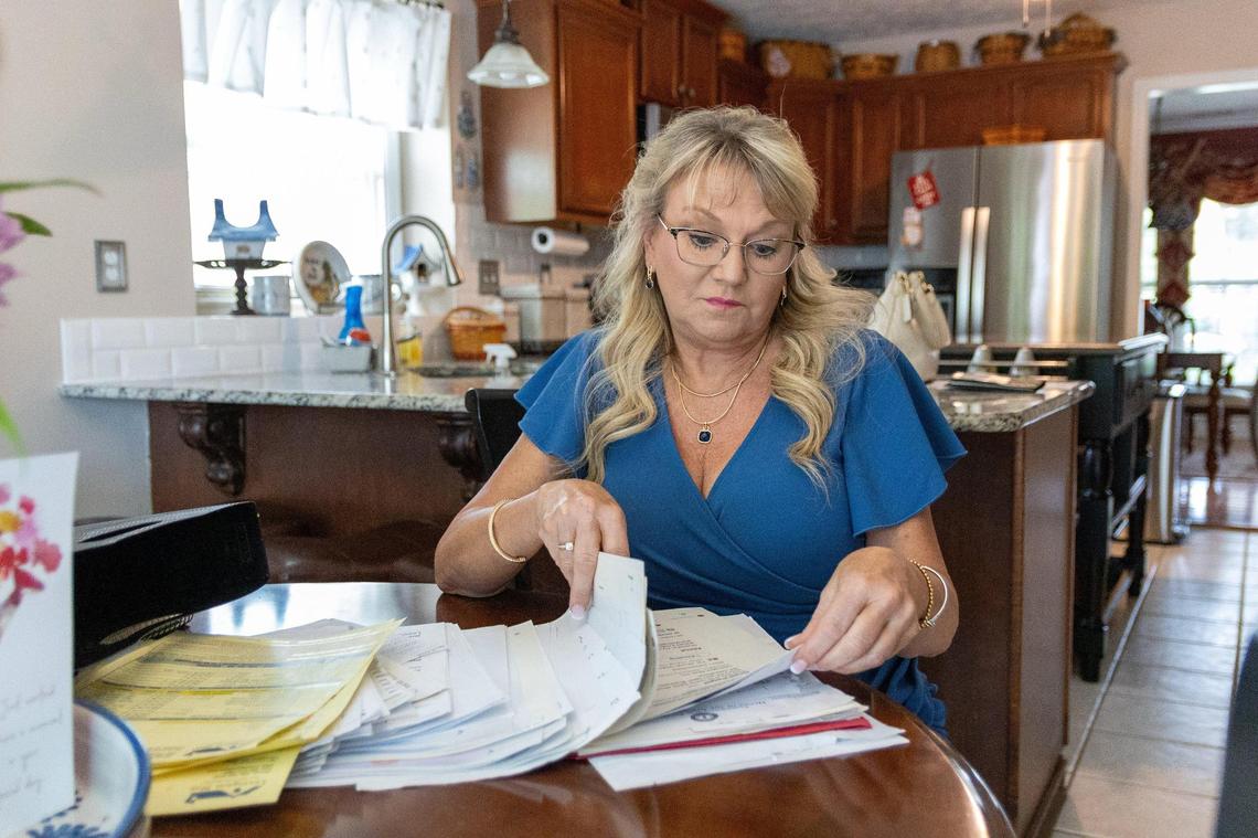 Homeowner Debbie Kirsch Coe contracted Lexington Blue to fix her roof. After months of delays, the repairs from the company left her roof in a state of disrepair that requires thousands of more dollars to fix. May 13, 2025.