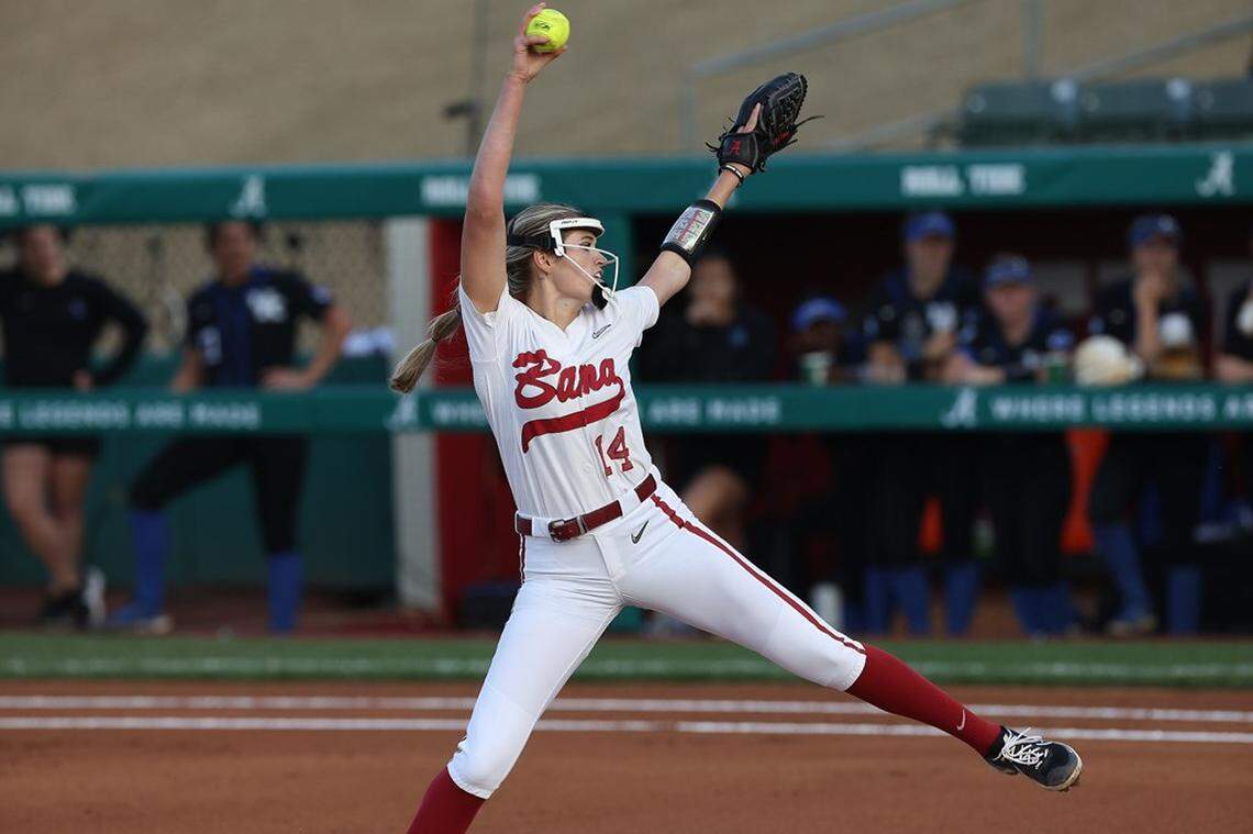 Alabama’s Montana Fouts went 24-8 as a Crimson Tide pitcher in 2022. Fouts is a former high school star at East Carter.