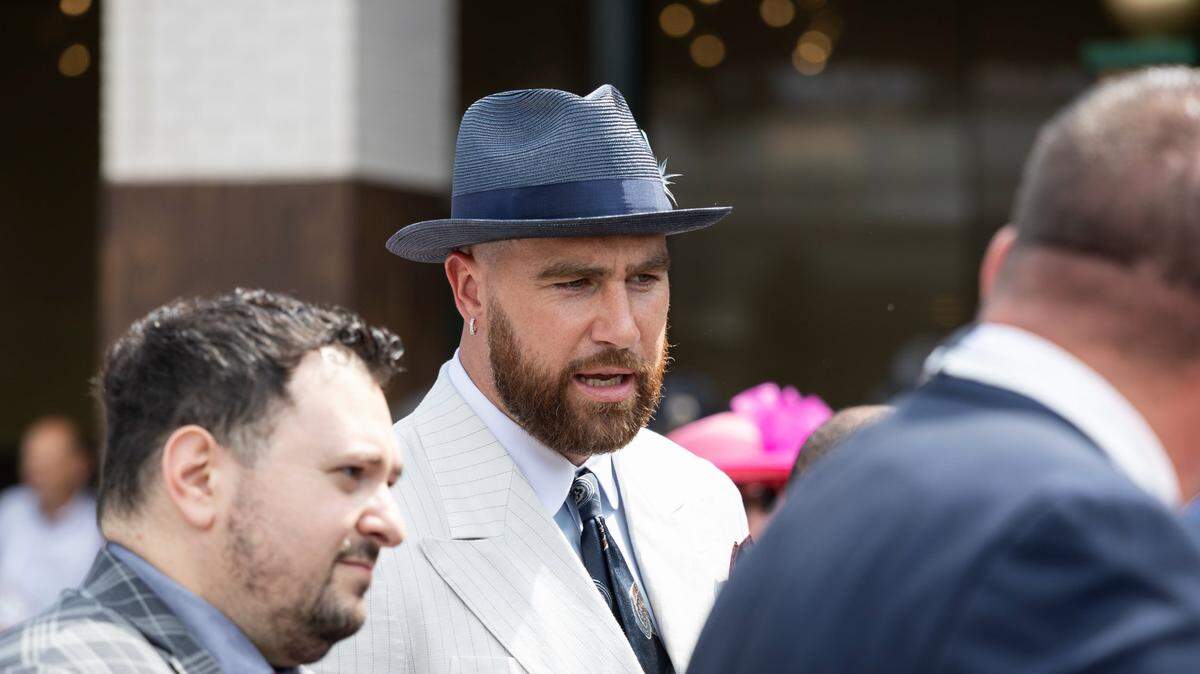 Travis Kelce—but no Taylor Swift—spotted at Churchill Downs for Kentucky Derby 2024